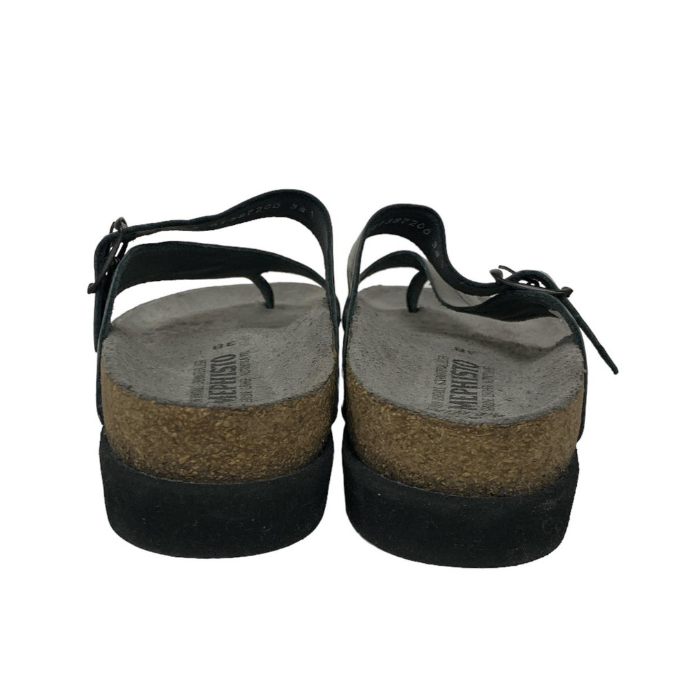 Mephisto Metallic Pewter Thong Sandals with Adjustable Strap - Picture 6 of 8